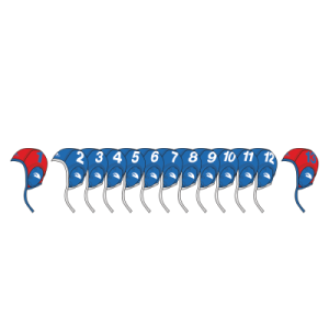 SET WATERPOLO CAPS CLASSIC 13 UNITS (BLUE)
