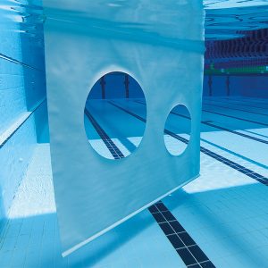 Vertical mat with two holes
