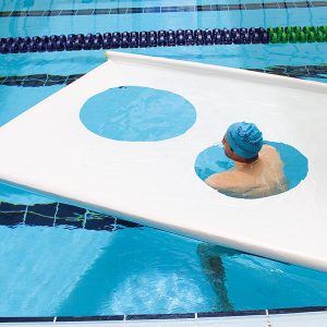 Horizontal mat with two holes