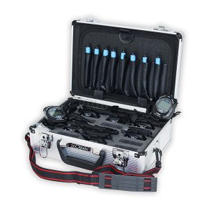 Rigid aluminium case w/ storage for training chronometers