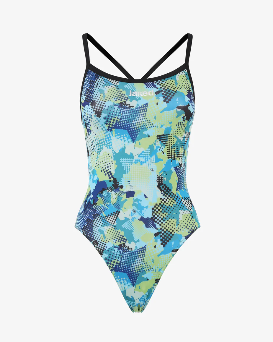 Pool swimsuit TEKNOCAMOU EVO BLUE/MULTICOLOR