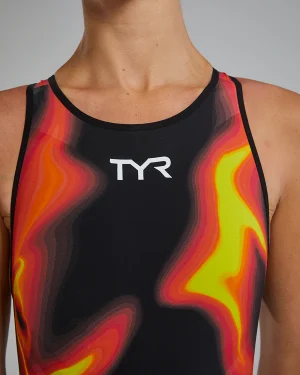 VZINOB6A-937 - WOMEN'S VENZO OPEN BACK SWIMSUIT – INFRARED - Image 6