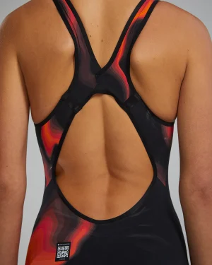 VZINOB6A-937 - WOMEN'S VENZO OPEN BACK SWIMSUIT – INFRARED - Image 4